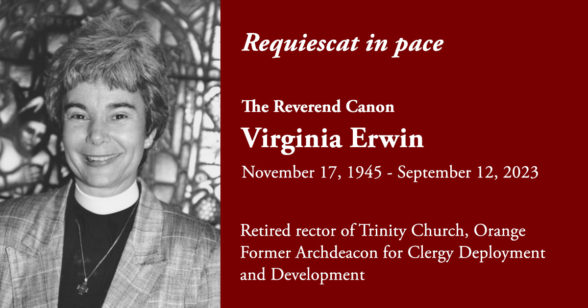 RIP: The Reverend Canon Virginia Gilbert Erwin - Episcopal Diocese of ...