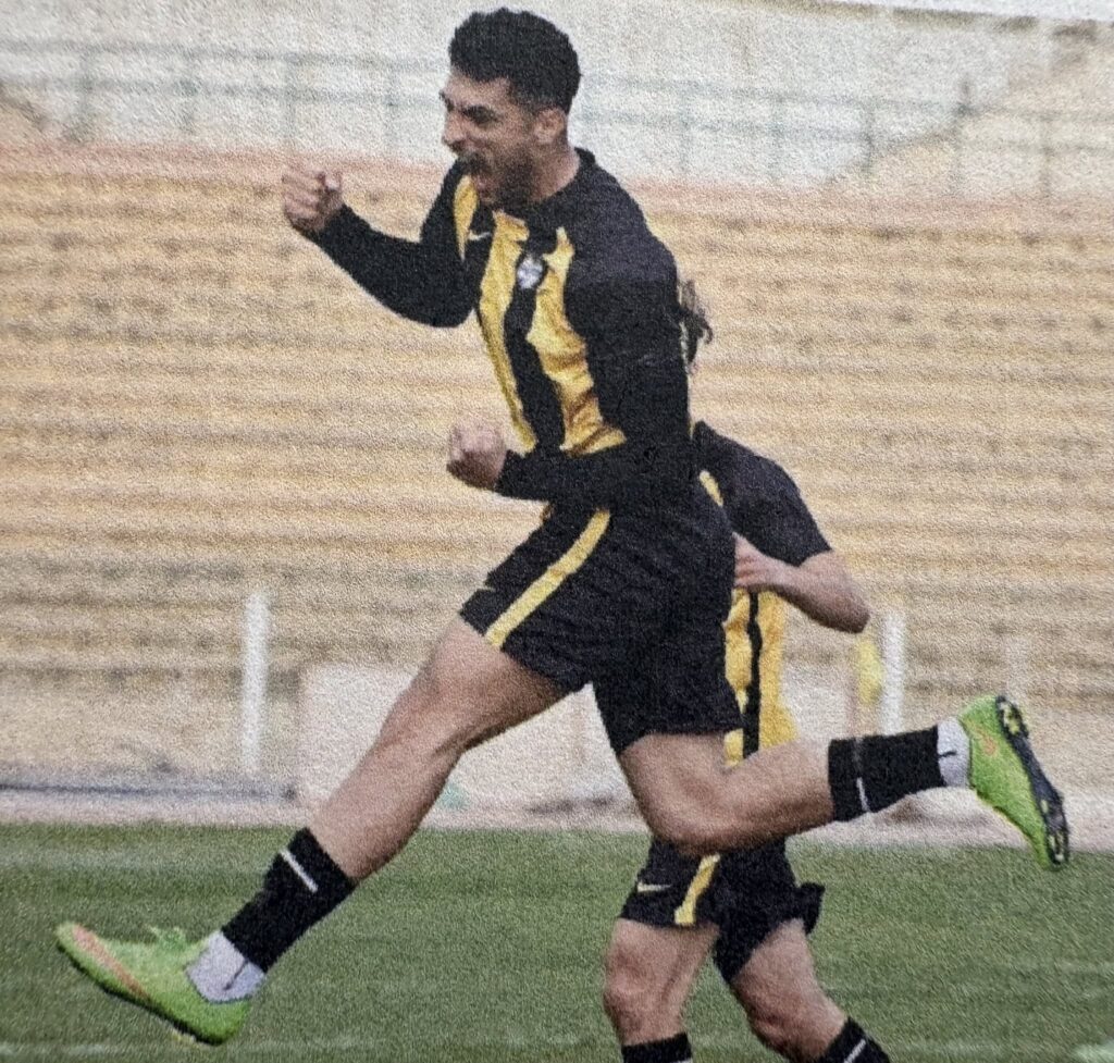 Mohammed Balah playing football for Palestine